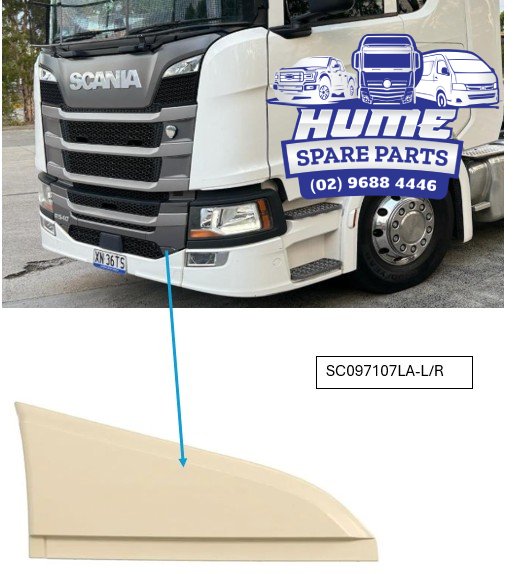 GRILLE LOWER - LOWER MESH TRIM LHS FOR SCANIA 2017 - ON.