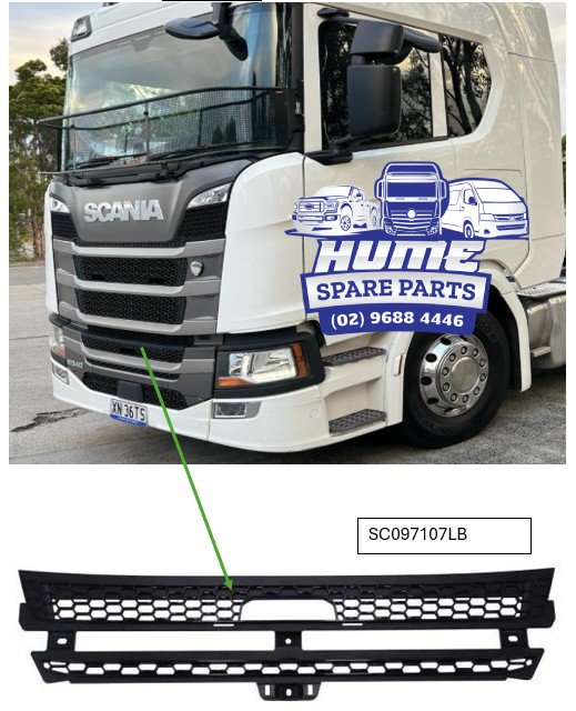 LOWER GRILLE - UPPER MASH WITH HOLE FOR SCANIA 2017 - ON. Secondary image