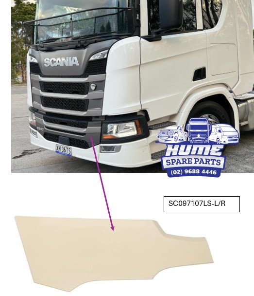 GRILLE LOWER - LOWER CENTRE MOULD LHS FOR SCANIA 2017 - ON.