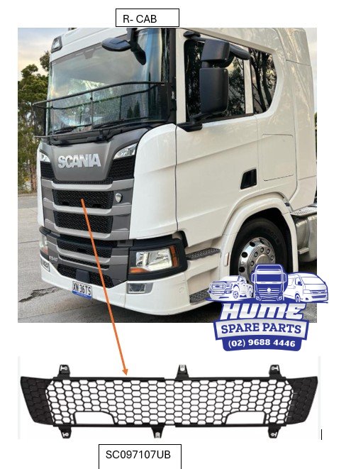 UPPER GRILLE - UPPER FOR SCANIA R CAB 2017 - ON. Secondary image